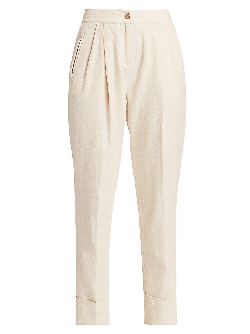 Womens Linen Blend Tailored Pants product image