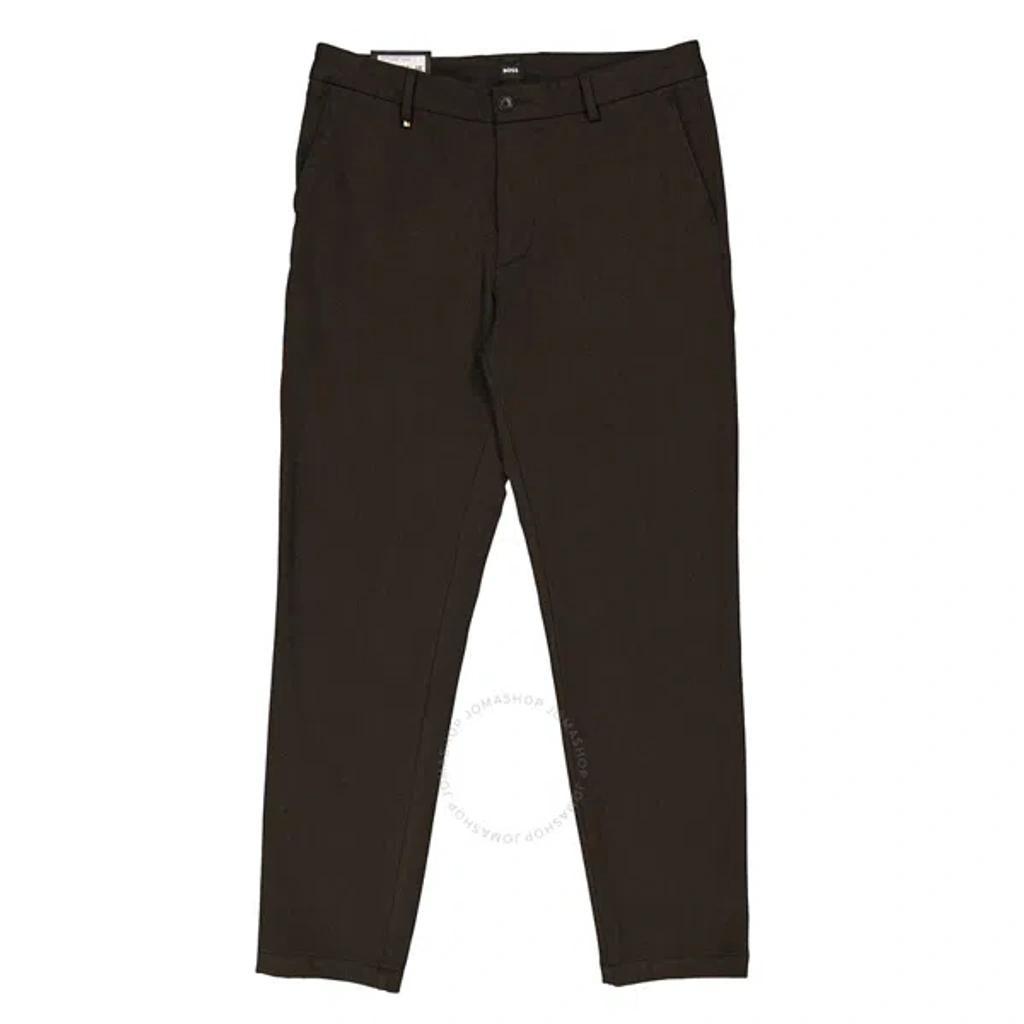 Black Kane Micro-patterned Stretch Slim-fit Trousers Product Image