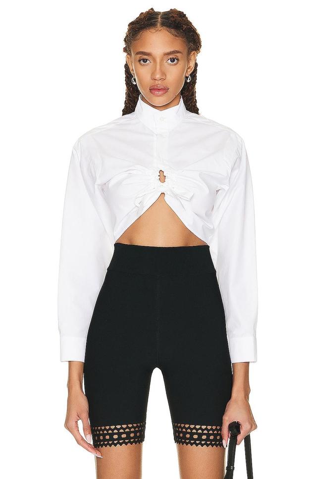 ALAÏA Cropped Shirt - Black. (also in ). Product Image