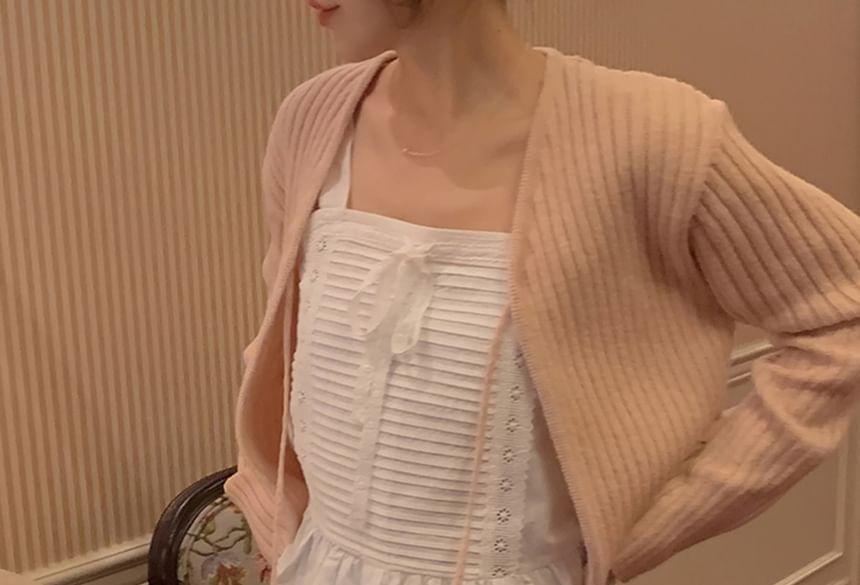 Plain Ribbed Cardigan Product Image