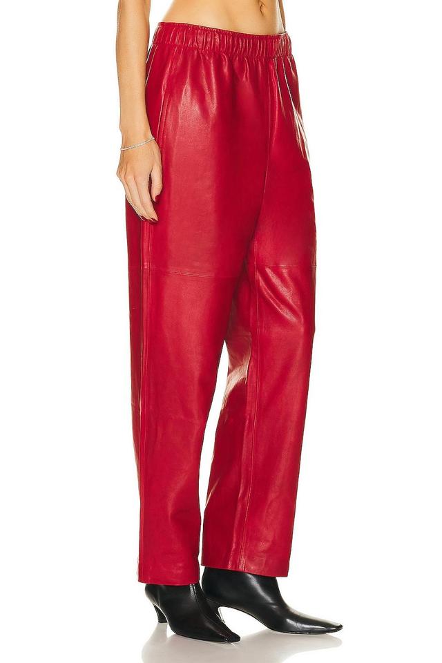 Interior The Durden Track Stripe Straight Leg Leather Trousers Product Image