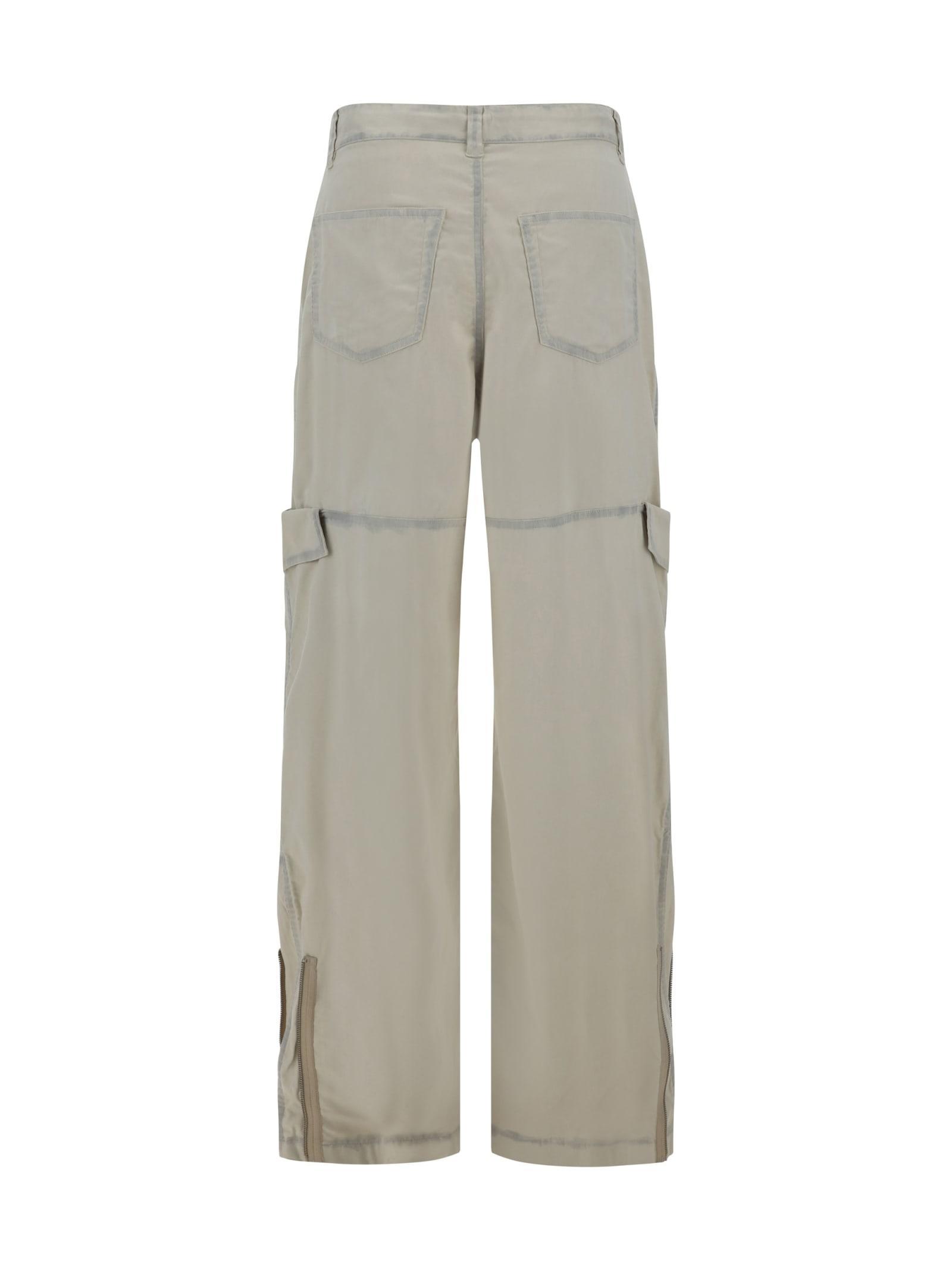 Ecru Beige Cargo Pant In Grey Product Image