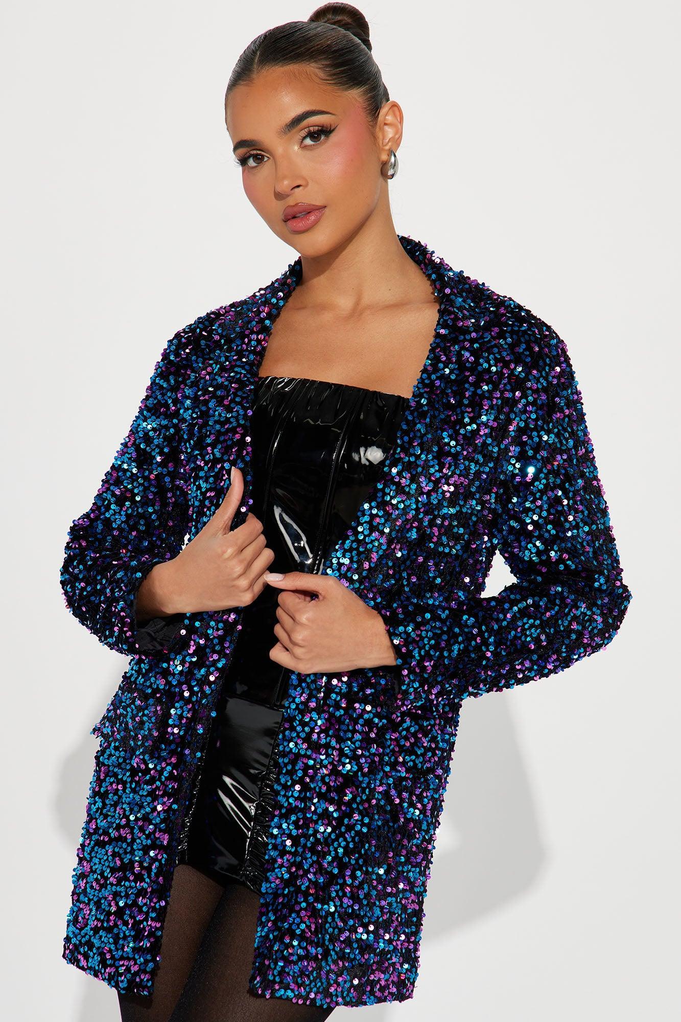 Drinks On Me Sequin Blazer - Multi Color Product Image