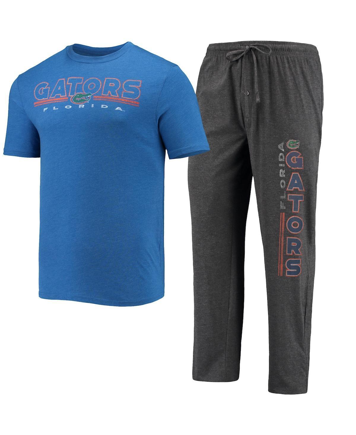 Mens Concepts Sport Heathered /Royal Florida Gators Meter T-Shirt & Pants Sleep Set Grey Product Image