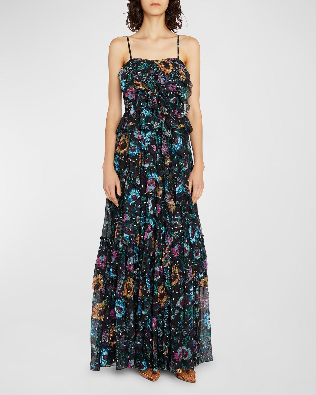 Ulla Johnson Colette Floral Silk Blend Gown Product Image