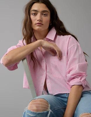 AE Cropped Perfect Button-Up Shirt Product Image