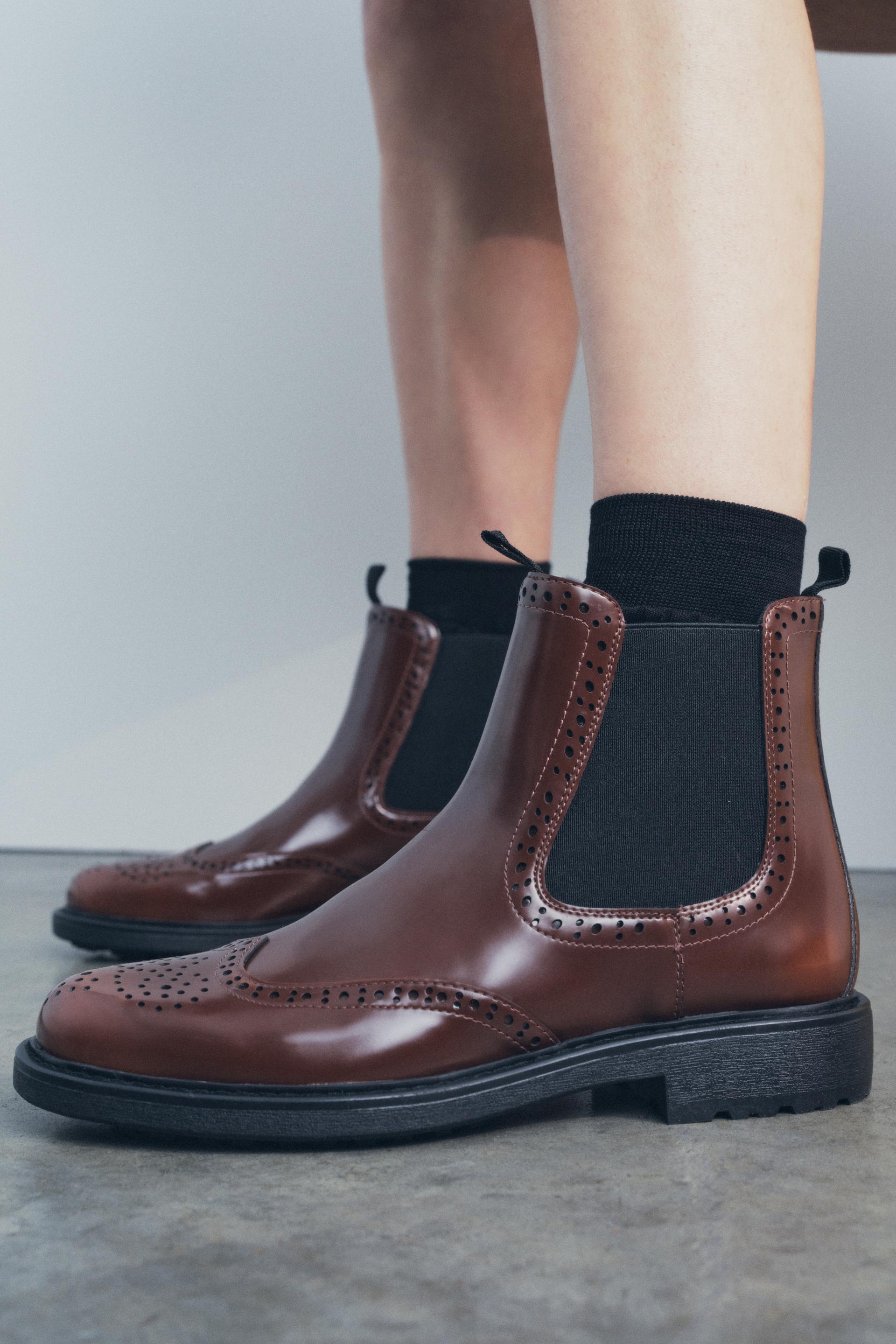 FLAT WINGTIP ANKLE BOOTS Product Image