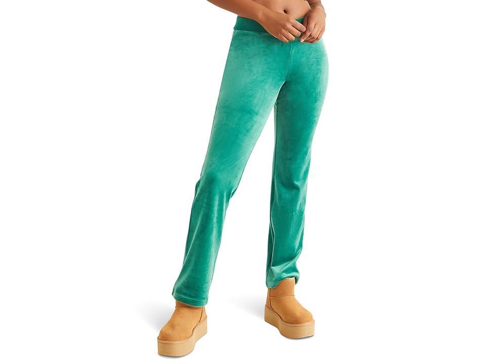 Juicy Couture Rib Waist Velour Pants with Drawcord (Jade ) Women's Clothing Product Image