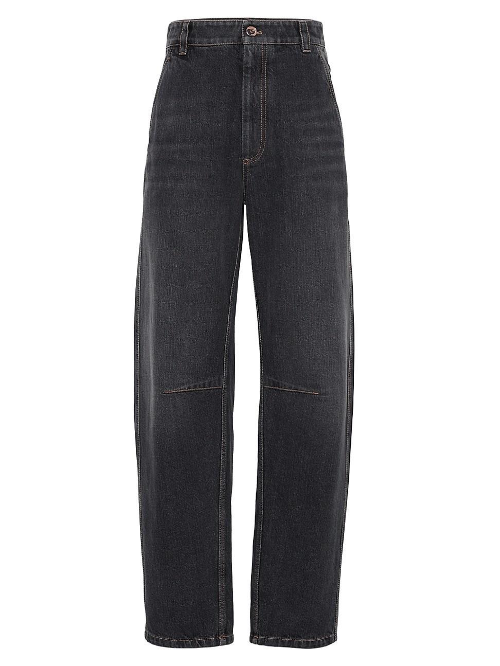 Womens Authentic Denim Soft Curved Trousers Product Image