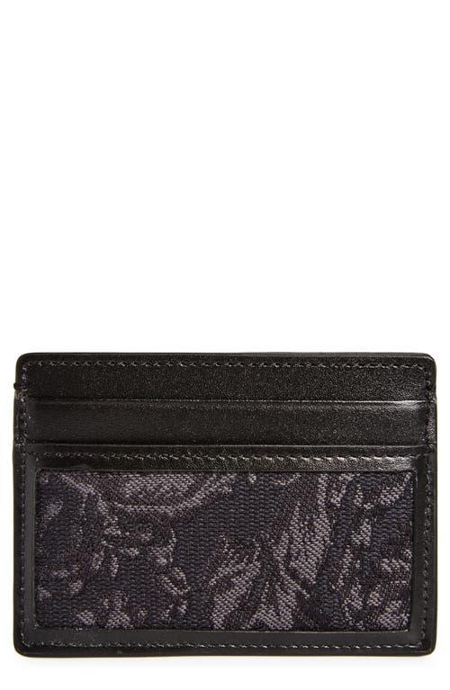 Versace Floral Jacquard & Leather Card Case Product Image