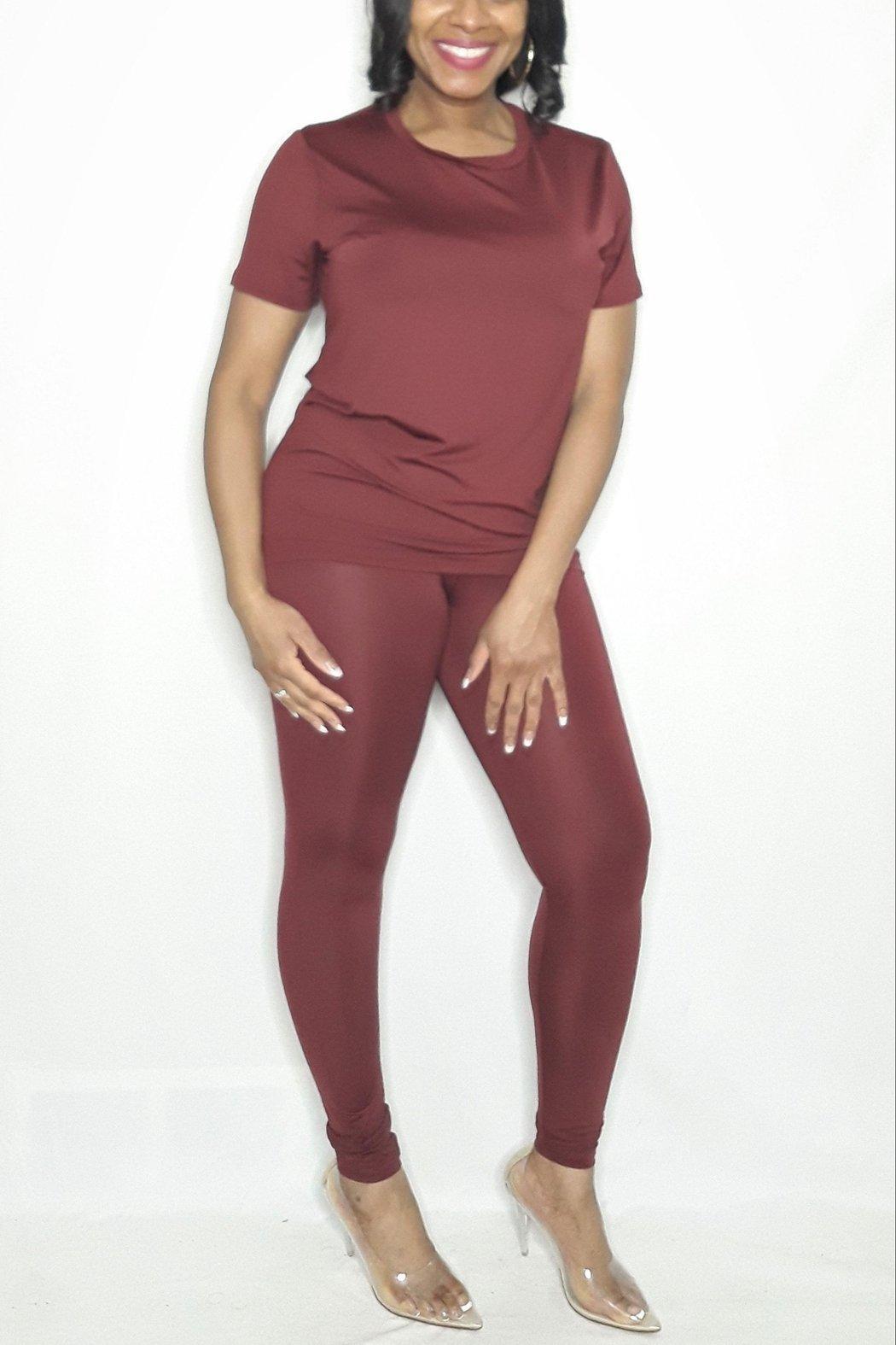 Burgundy Legging Set Product Image