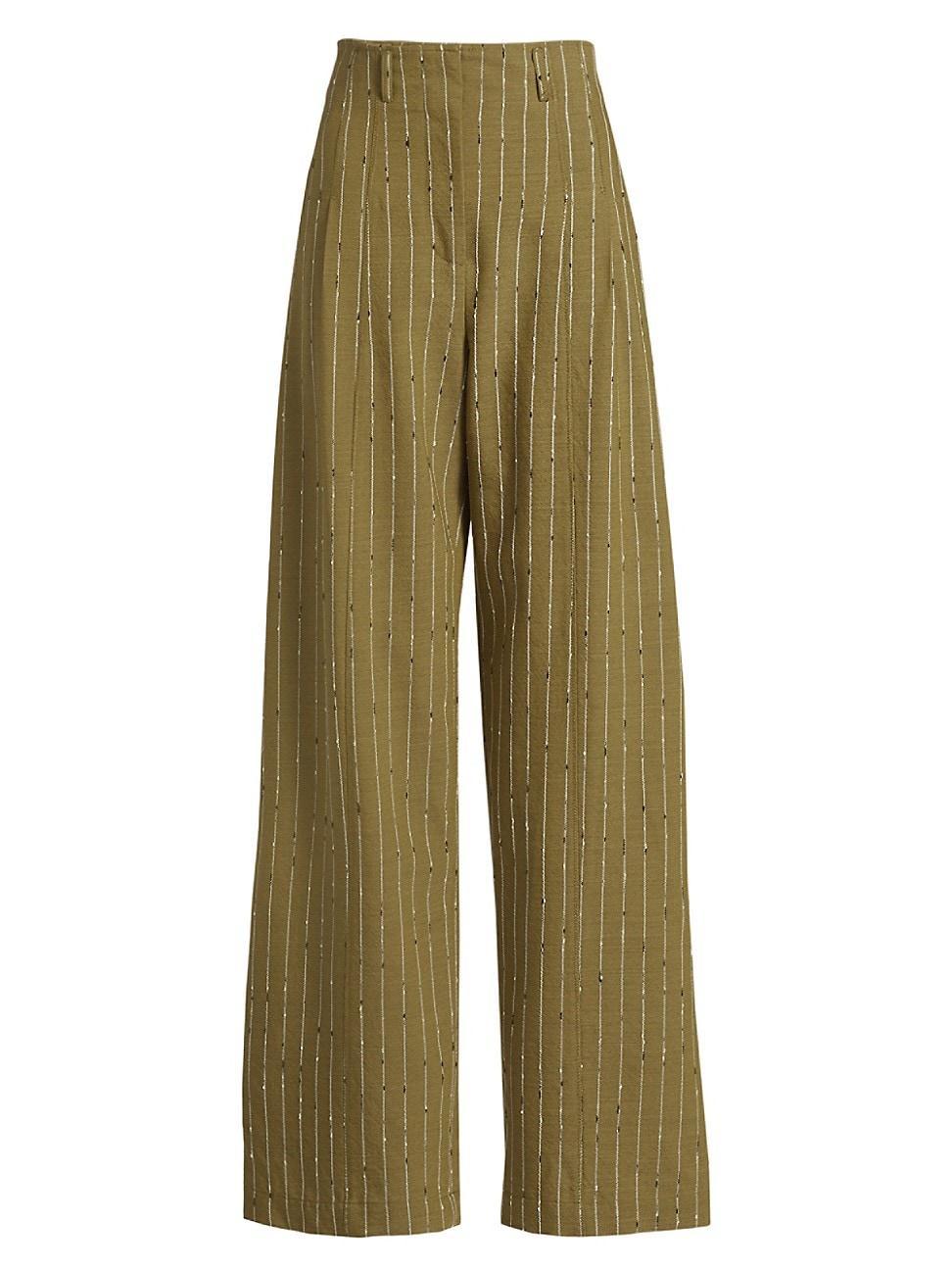 Womens Carine Pinstripe Wool-Blend Pants Product Image