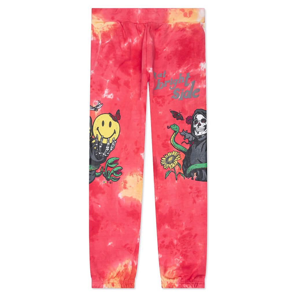 Smiley Look At The Bright Side Tie-Dye Sweatpants - Pink Male Product Image