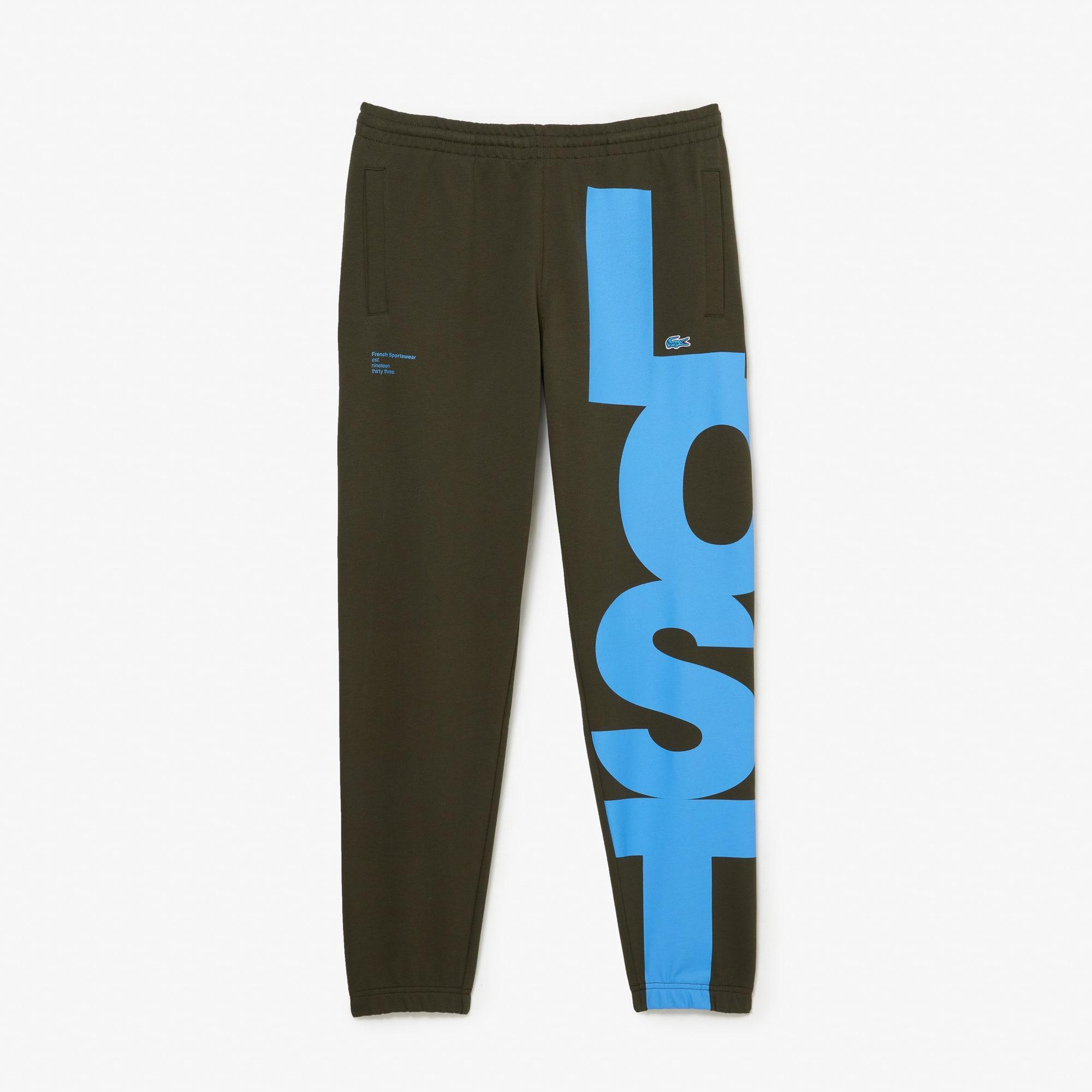 Men's Contrast Lettering Cotton Sweatpants Product Image