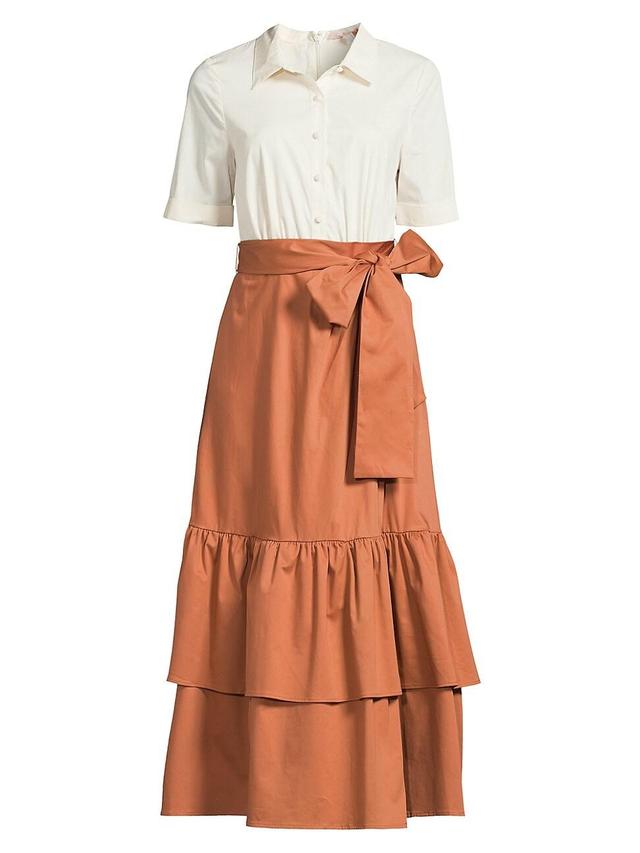 Womens Graciella Colorblock Ruffled Shirtdress Product Image