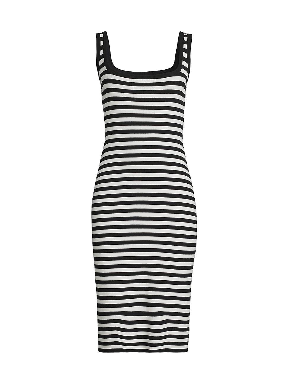 Womens Elio Striped Cotton-Blend Midi-Dress Product Image