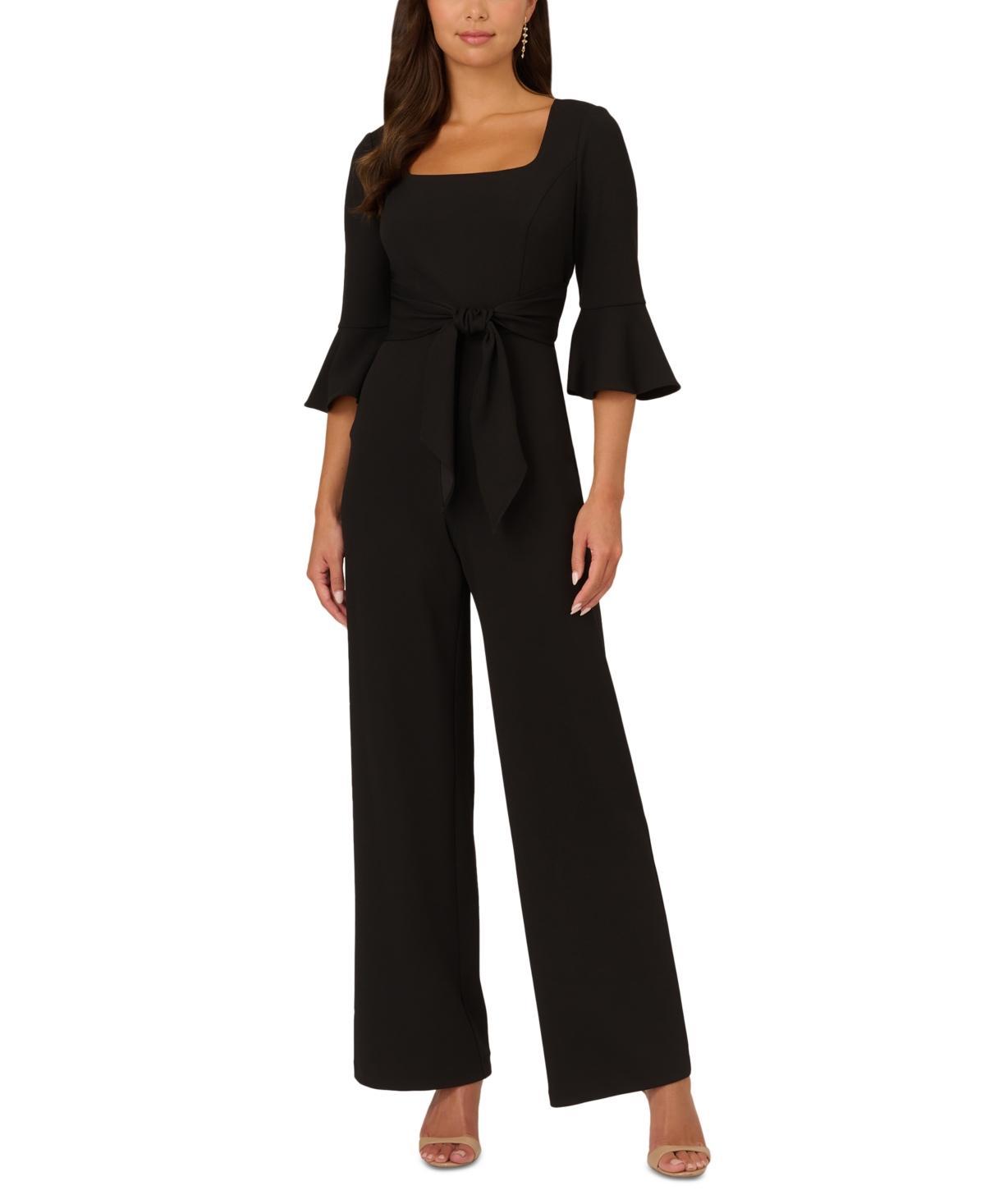 Adrianna Papell Womens Tie-Front Bell-Sleeve Jumpsuit Product Image