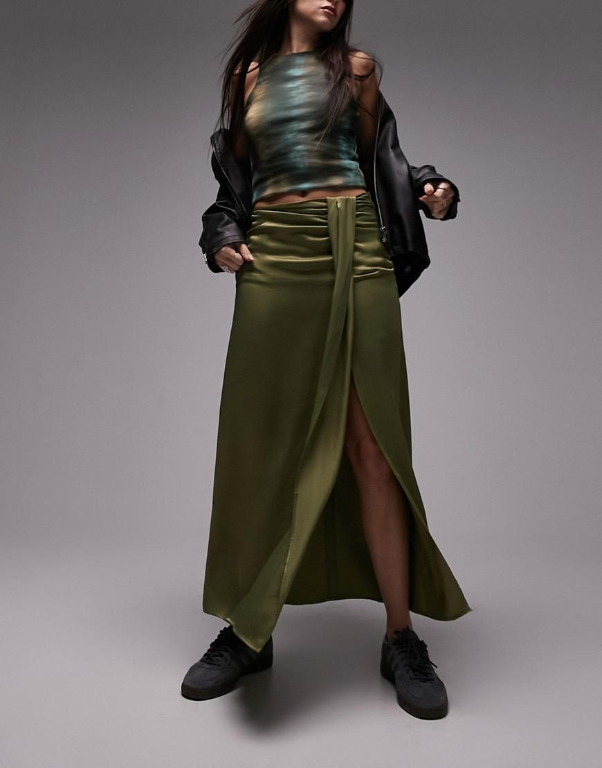 Topshop tuck split midi skirt Product Image