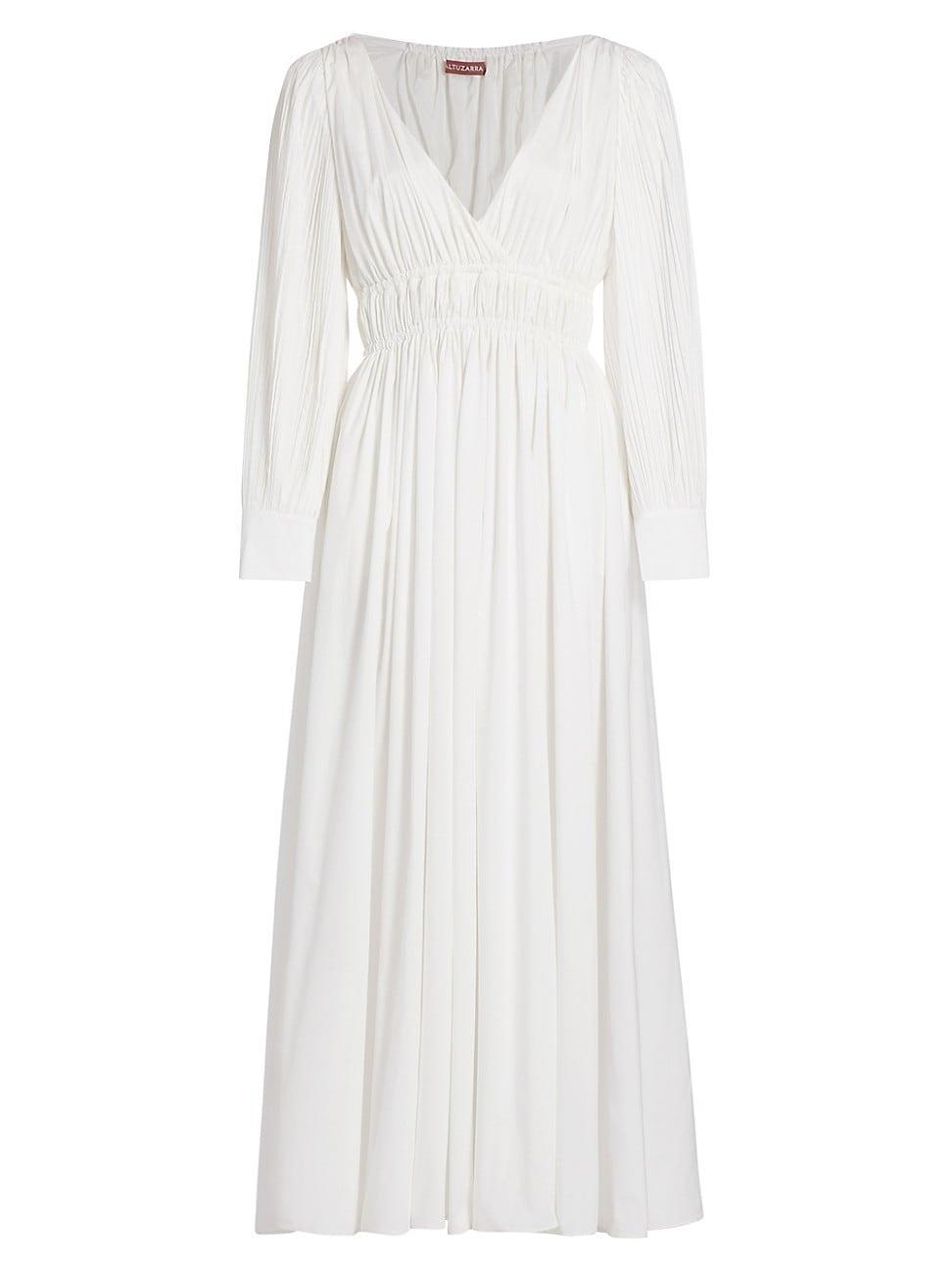 Womens Kathleen Shirred Surplice Maxi Dress Product Image