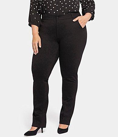 NYDJ Plus Size Classic Trouser Slim Straight Ponte Pants Product Image