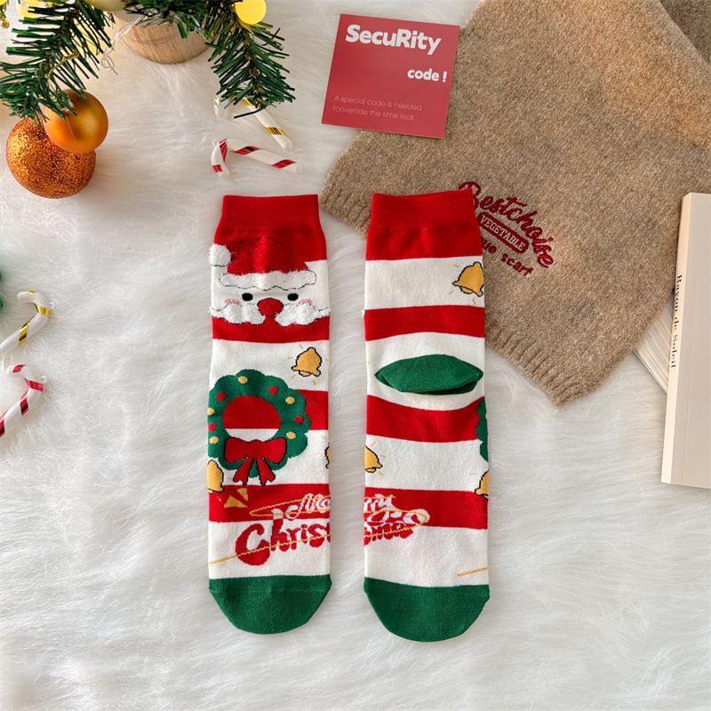 Christmas Cartoon Print Socks Product Image