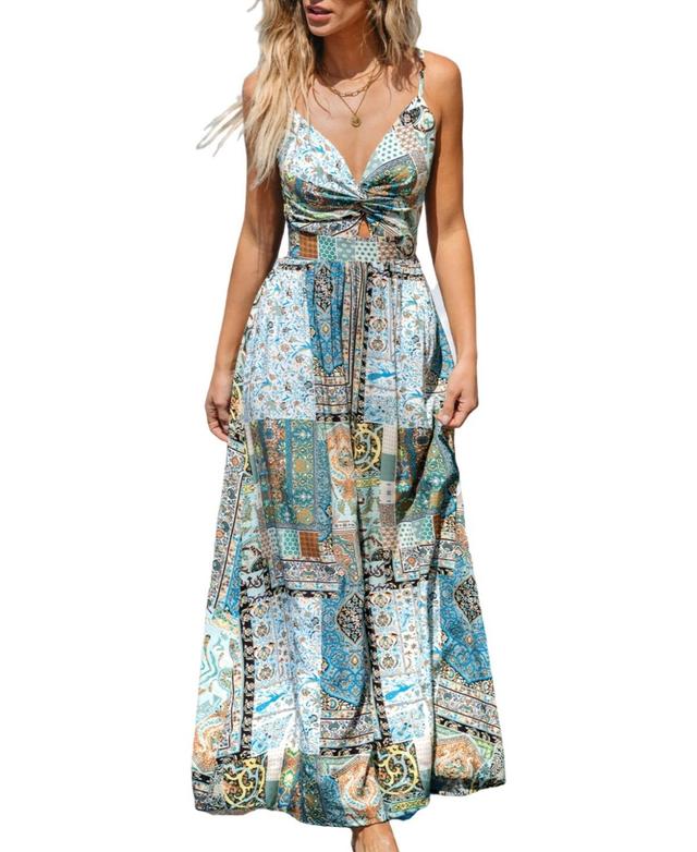 Women's Paisley Patchwork Twisted Maxi Beach Dress Product Image