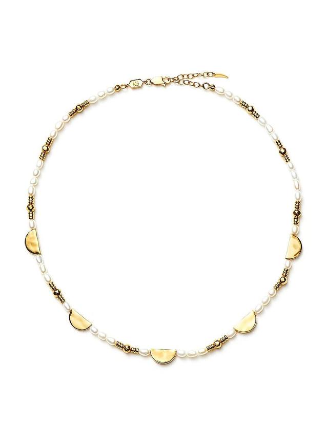 Womens Zenyu 18K Gold-Plate & Seed Pearl Beaded Choker Product Image