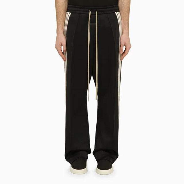 Black Striped Nylon And Cotton Jogging Trousers Product Image