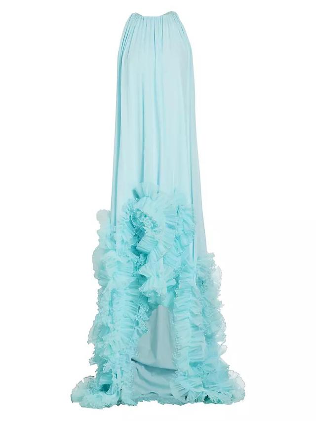 Sleeveless Ruffled Hi-Low Gown Product Image