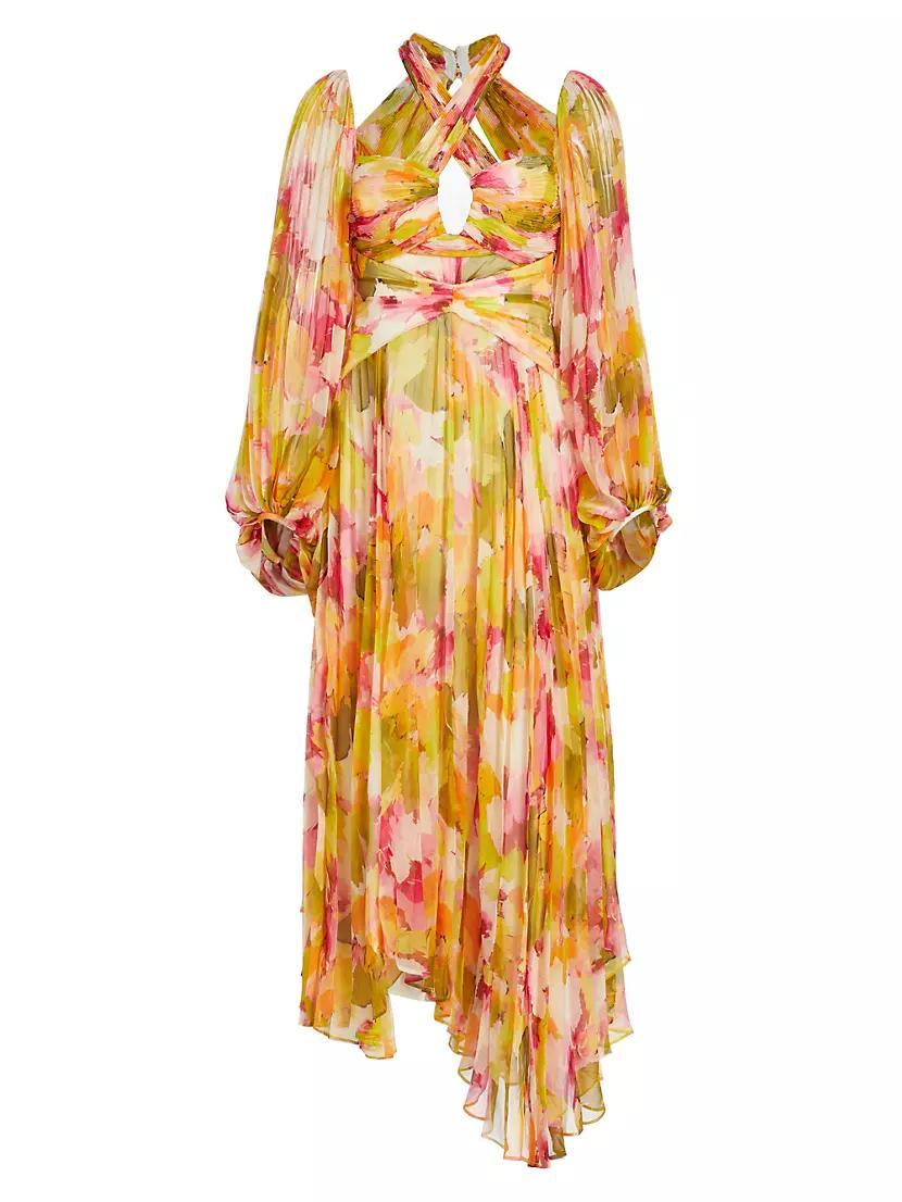 Abbeywood Pleated Balloon-Sleeve Maxi Dress product image