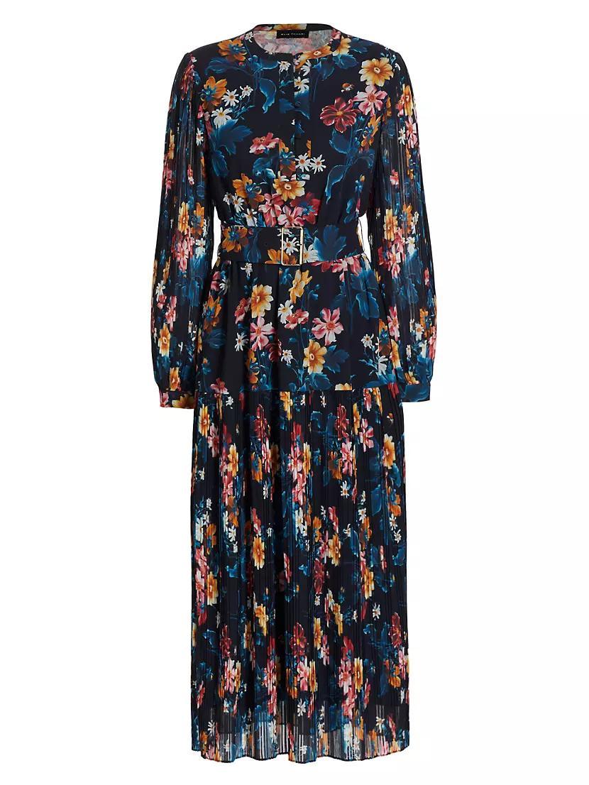 Rey Belted Floral Midi-Dress Product Image