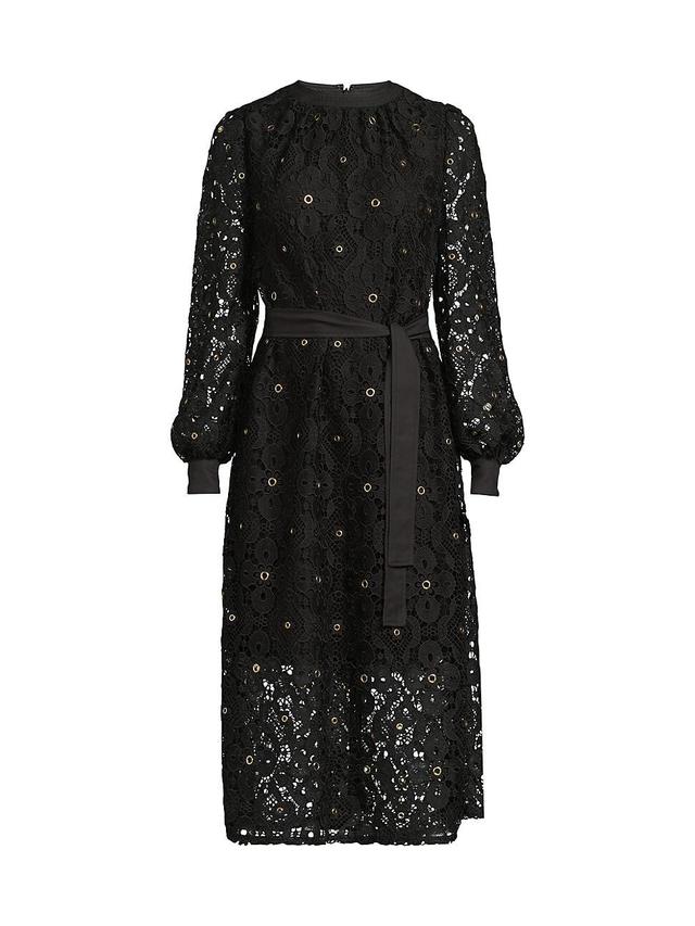 Womens Grommeted Lace Midi-Dress Product Image