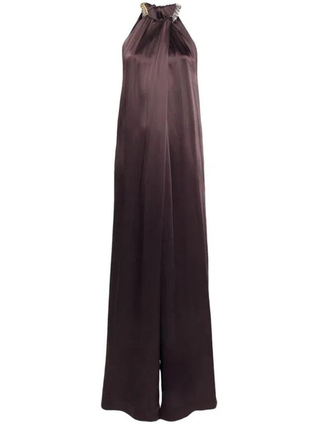 Chain-link-detail Jumpsuit In Brown Product Image