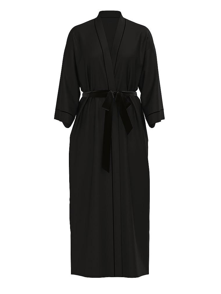 Modal Soft Velvet-Trim Maxi Robe Product Image