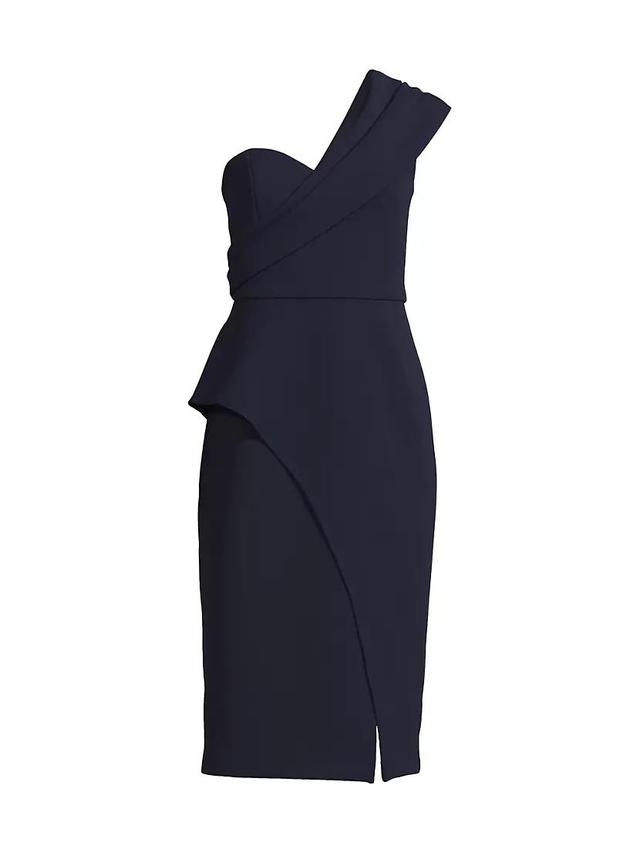 Womens One-Shoulder Crepe Midi-Dress Product Image