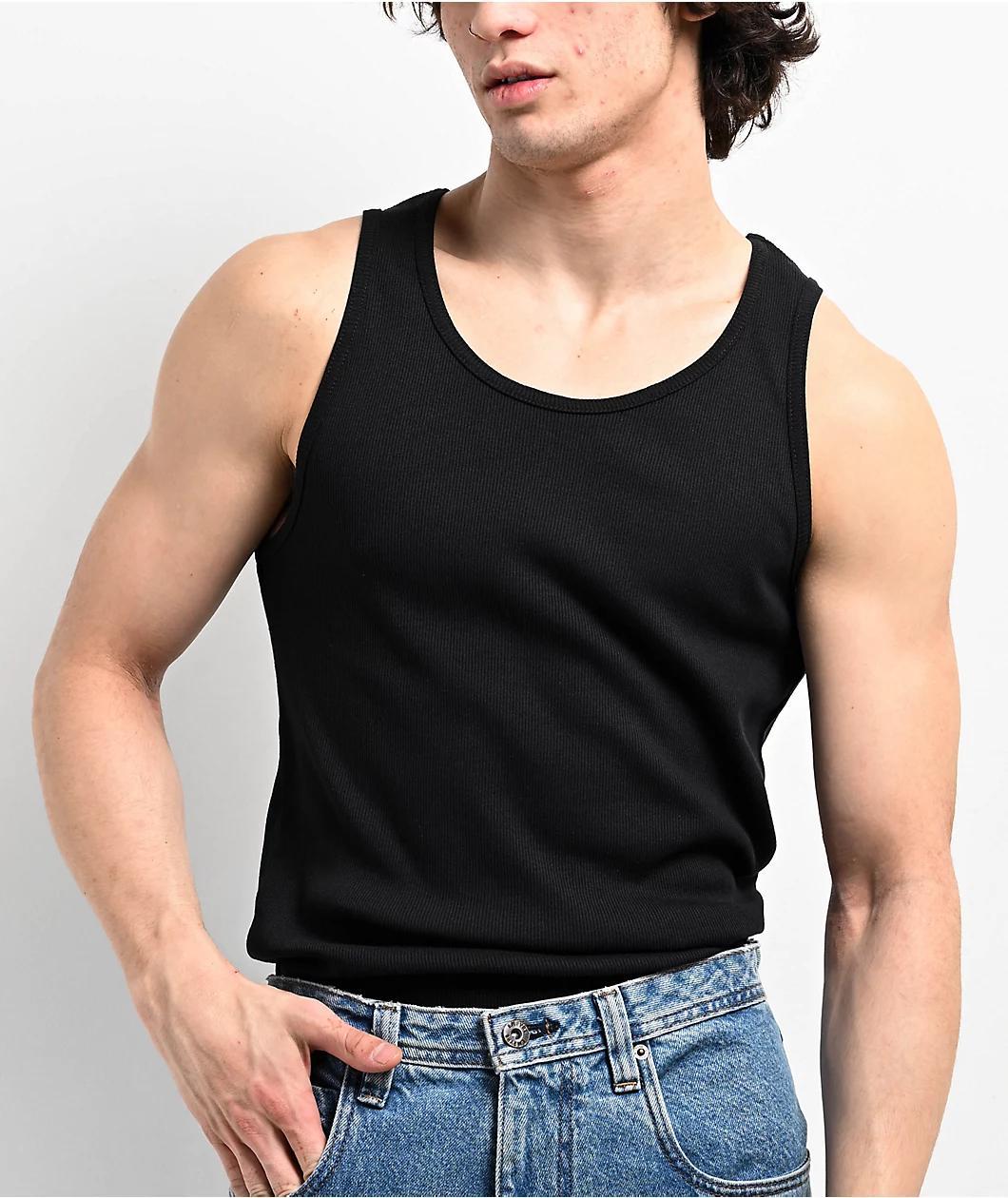 Empyre Black Ribbed Tank Top Product Image