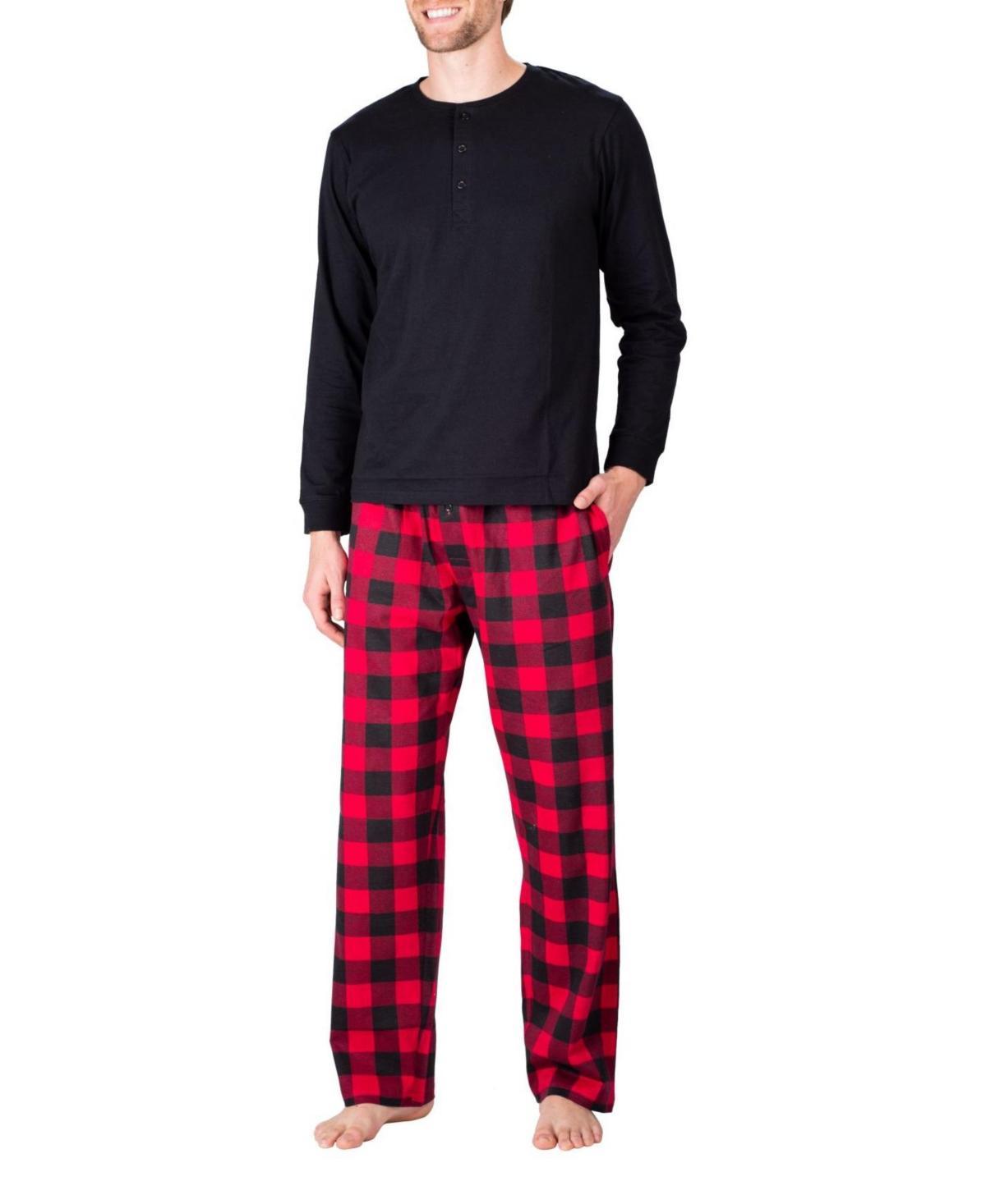 Sleep Hero Mens Knit Long Sleeve Pajama Set Product Image