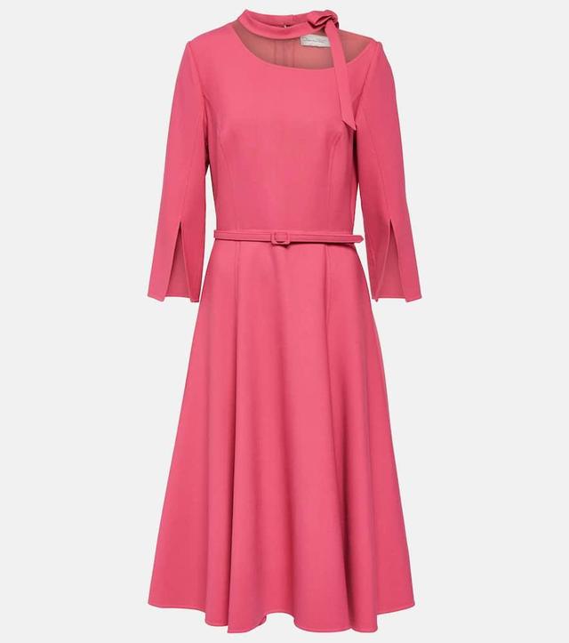 OSCAR DE LA RENTA Split-sleeve Wool-blend Minidress In Pink Product Image