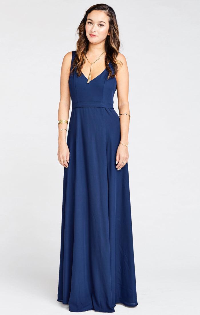 Jenn Maxi Dress ~ Rich Navy Crisp Product Image