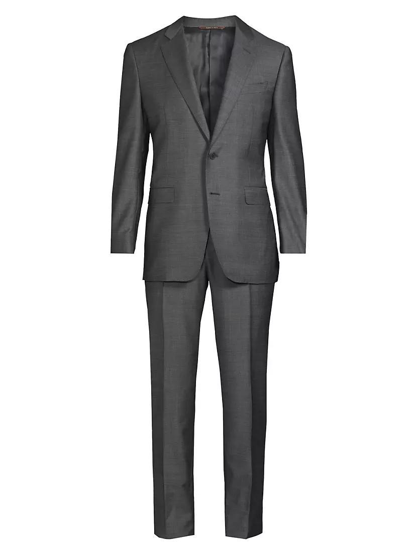 Denim Effect Trim Fit Suit Product Image