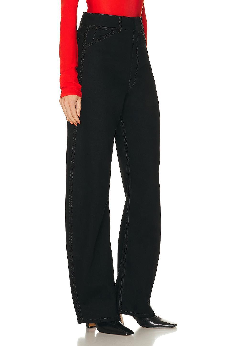 Lemaire High Waisted Curved Pant in Black Product Image