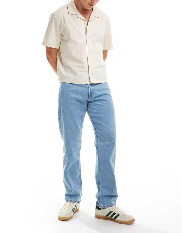 JJ Rebel ryan straight jeans in mid blue wash  Product Image