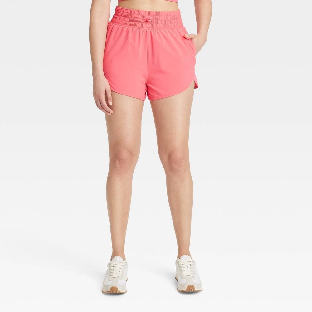 Women's Flex Woven High-Rise Shorts 3" - All In Motion™ Coral Pink S Product Image