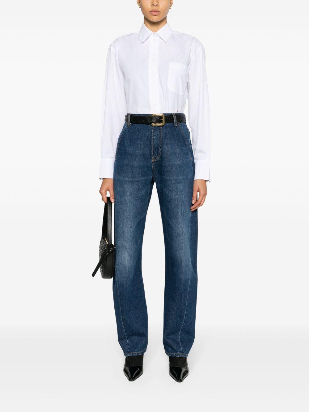 VICTORIA BECKHAM Logo-embroidered Organic Cotton Shirt In White Product Image