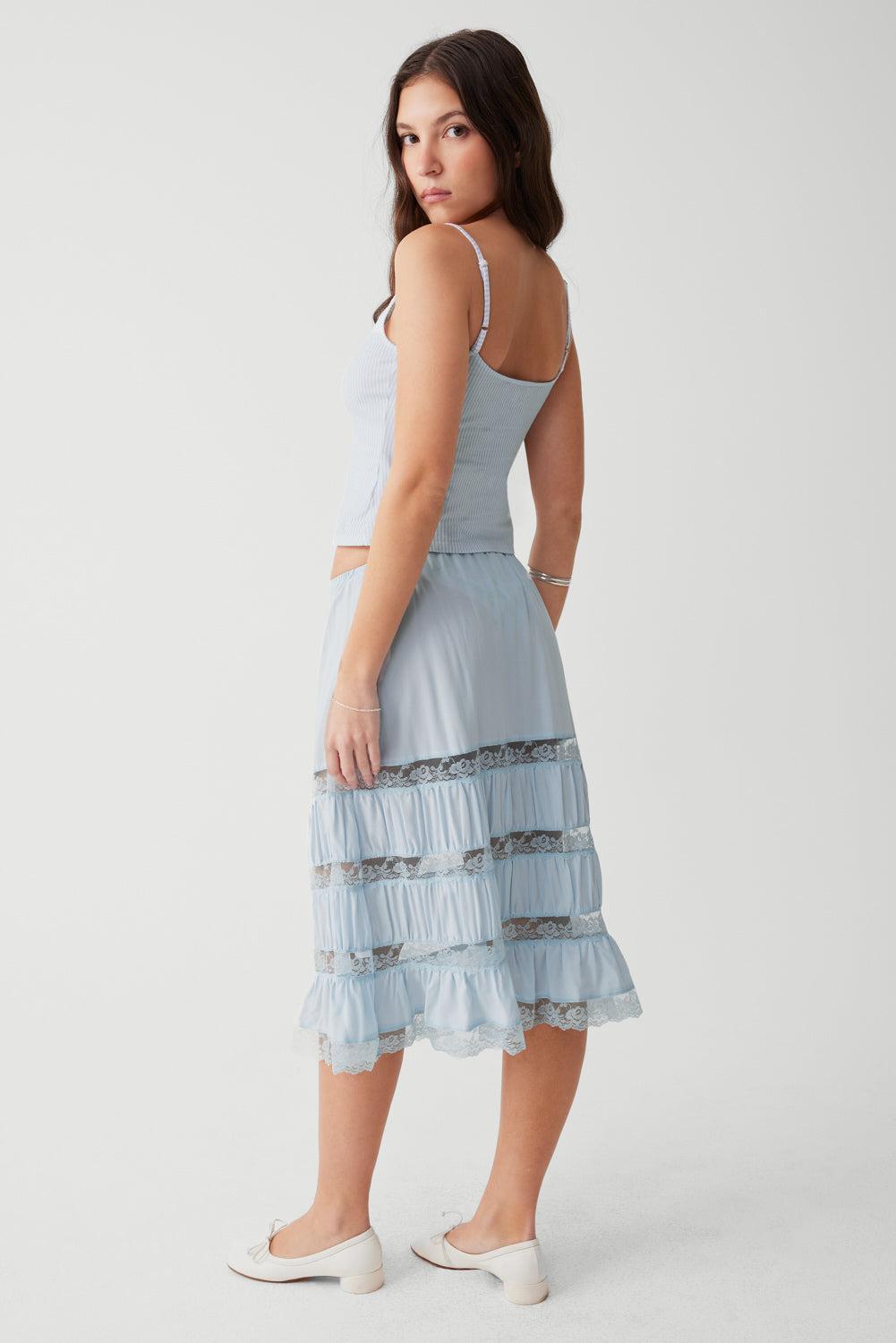 Solstice Midi Skirt - Blue Porcelain Product Image