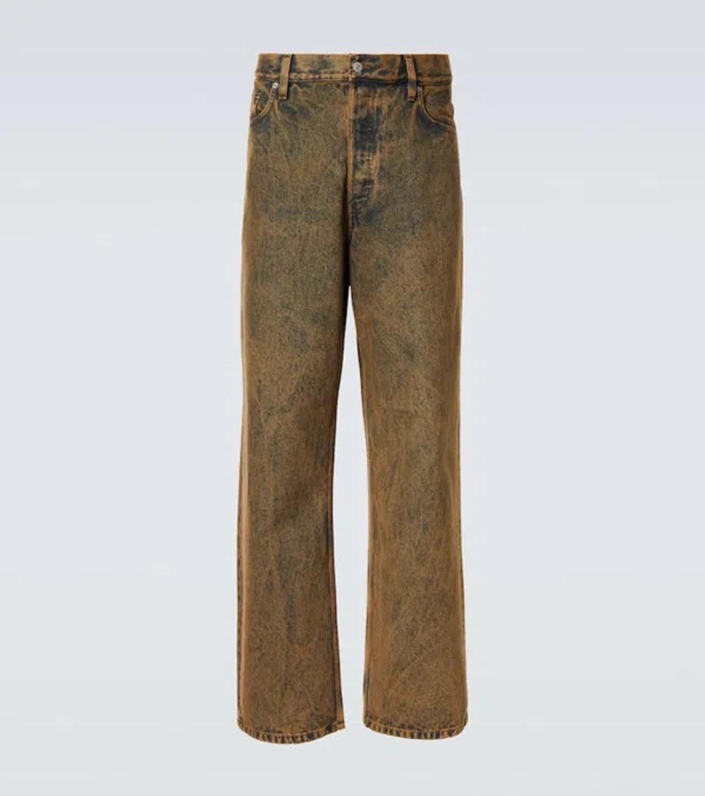 DRIES VAN NOTEN Faded Straight Jeans In Brown product image