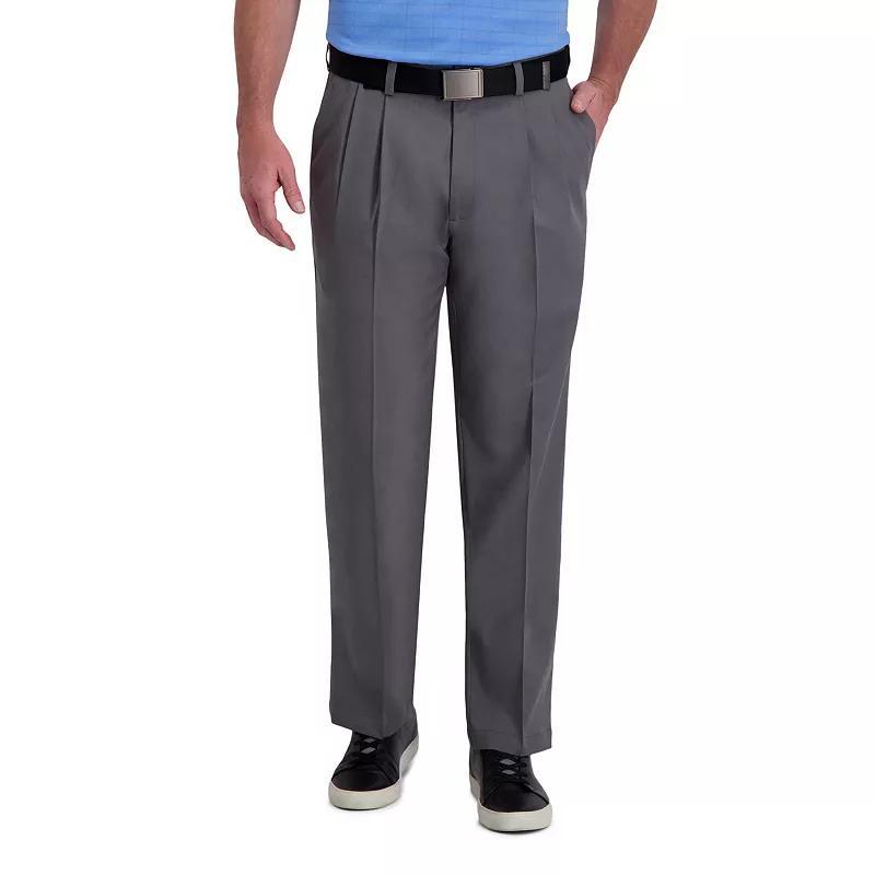 Mens Haggar Cool Right Performance Flex Classic-Fit Pleated Pants Product Image