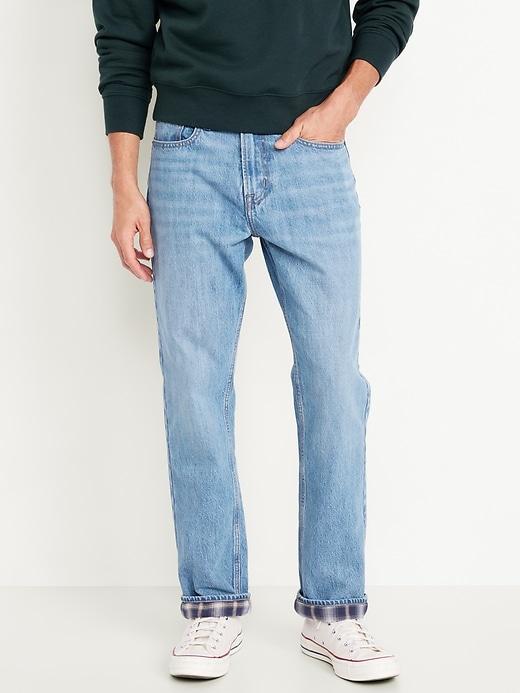 90&#39;s Straight Flannel-Lined Jeans Product Image