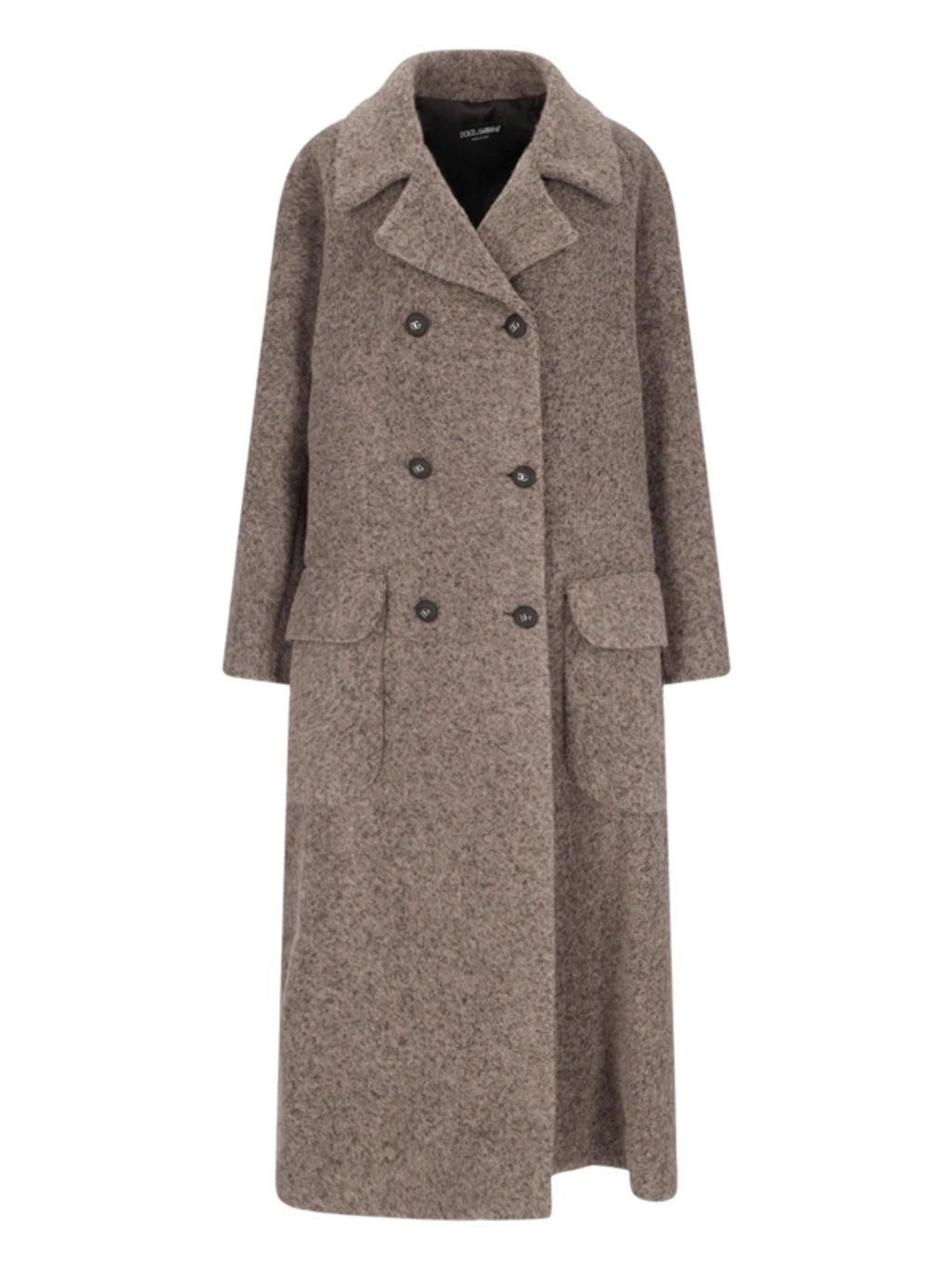 Double-breasted Coat In Brown product image