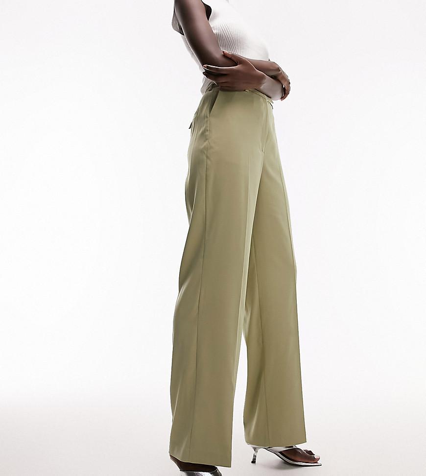 Topshop Tall straight slouch pants with back pocket detail Product Image